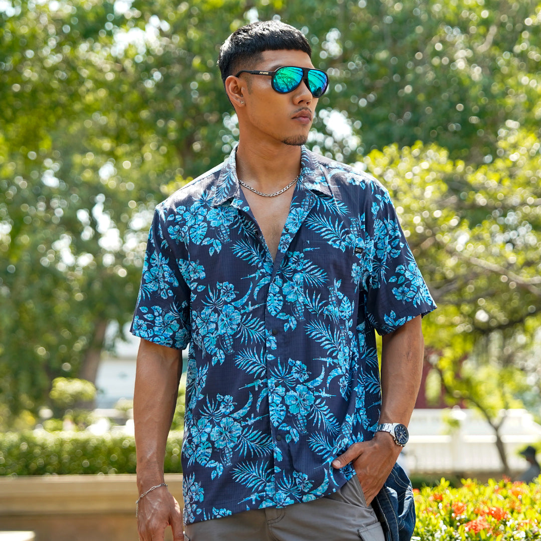 VALOR PX - Midnight Petal Hawaii Shirt