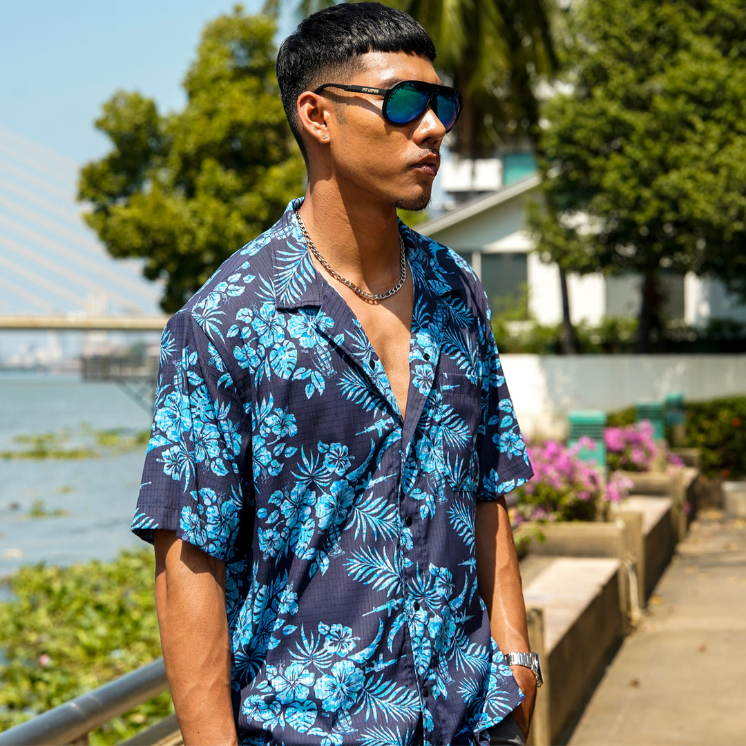 VALOR PX - Midnight Petal Hawaii Shirt