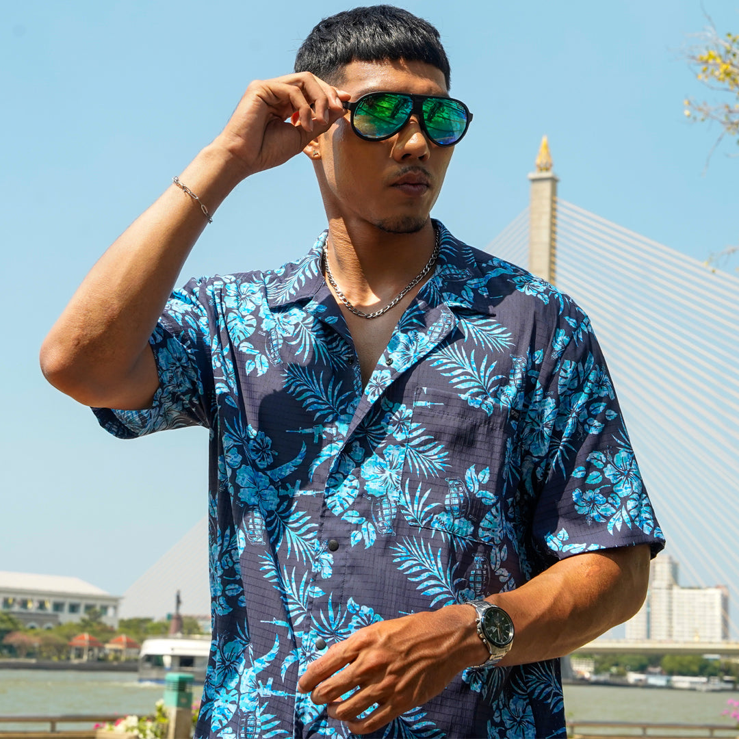 VALOR PX - Midnight Petal Hawaii Shirt