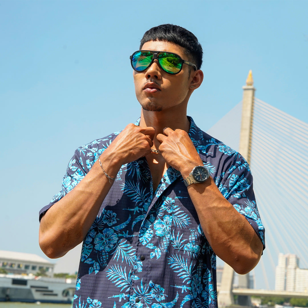 VALOR PX - Midnight Petal Hawaii Shirt