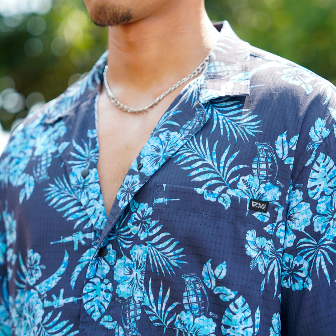 VALOR PX - Midnight Petal Hawaii Shirt